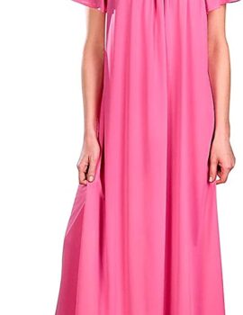 Shadowline Women’s Petals 53 Inch Short Flutter Sleeve Long Gown