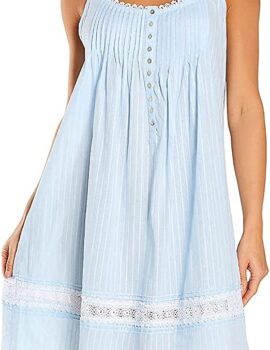 Eileen West Cotton Dobby Stripe Woven Sleeveless Short Nightgown