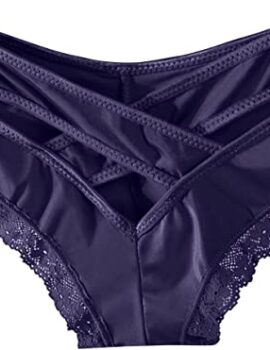 Sexy Panties for Women Naughty for Sex Crochet Thong Lace Criss Cross Breathable Underwear Scalloped Thongs Bikini