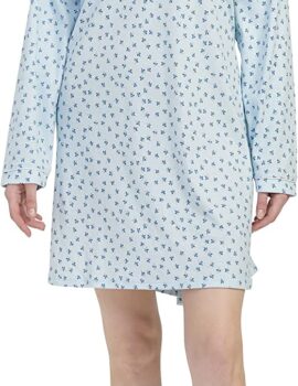 Karen Neuburger Women’s Long Sleeve PJ Henley Nightgown Pajamas, Multi, 3X