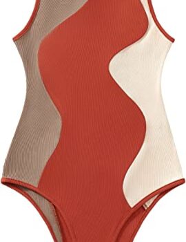 Verdusa Women’s Color Block Sleeveless Scoop Neck Tank Bodysuit Top