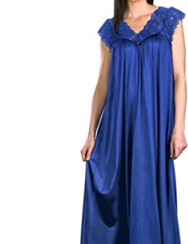 Shadowline Women’s Silhouette Plus Size 53″ Short Cap Sleeve Long Gown