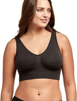 Hanes Womens Wireless Bra, Full-Coverage Pullover Stretch-Knit Bra, Smoothing T-Shirt Bra